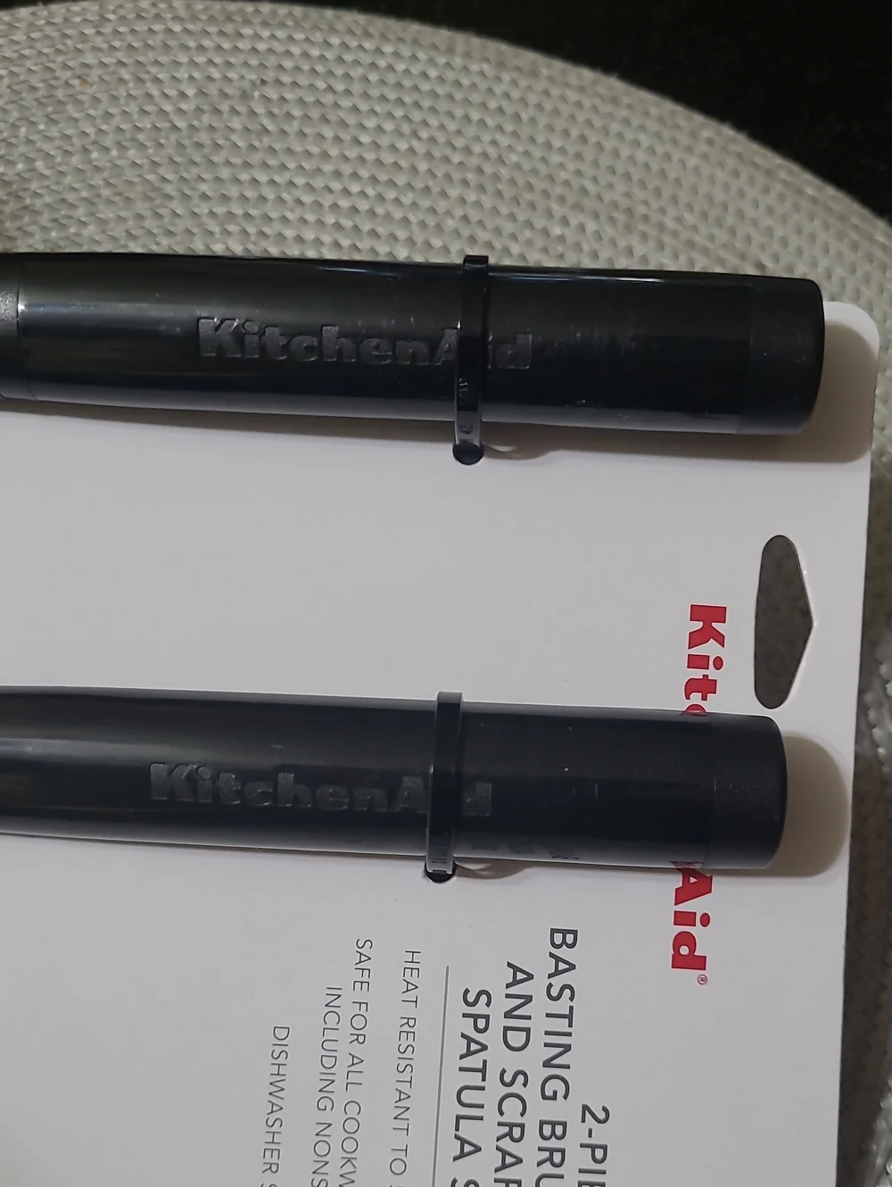 KitchenAid Black Silicone Basting Brush & Scraper Spatula Set